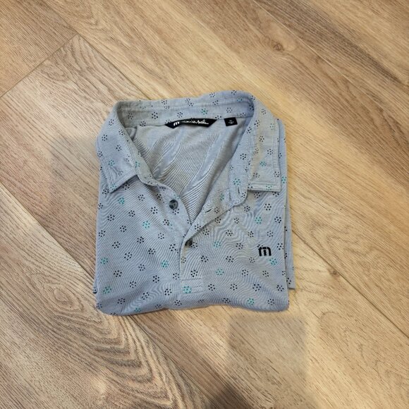 TravisMathew Men’s Grey Micro-Print Golf Polo Shirt – Size XL - Picture 11 of 12